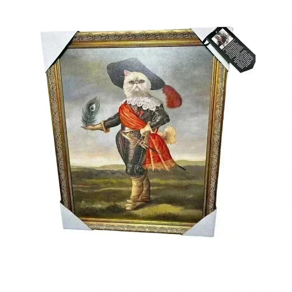 Carol Lew Cat Canvas Print Giclee Stretched Wall Art 22x18 - Picture 3 of 6